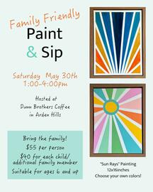 Family Friendly Sun Rays Paint & Sip